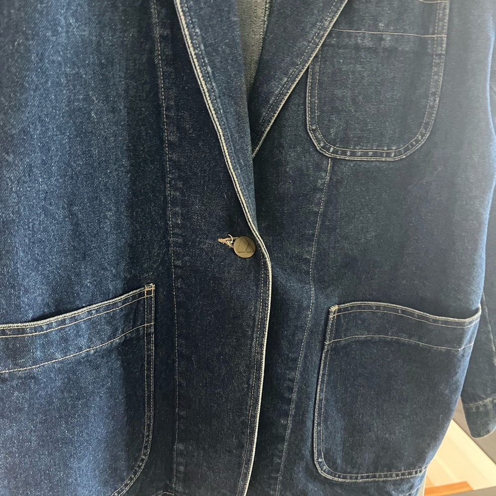 Vintage LIZWEAR Classic Blueblazer Denim JeanJacket size S runs big cottagecore - Picture 2 of 8